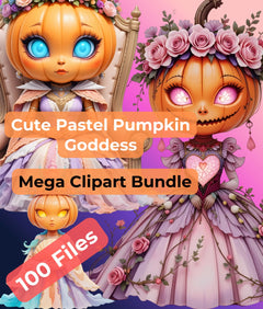 Pastel Pumpkin Goddess Clipart Bundle - CraftNest - Digital Crafting and Art