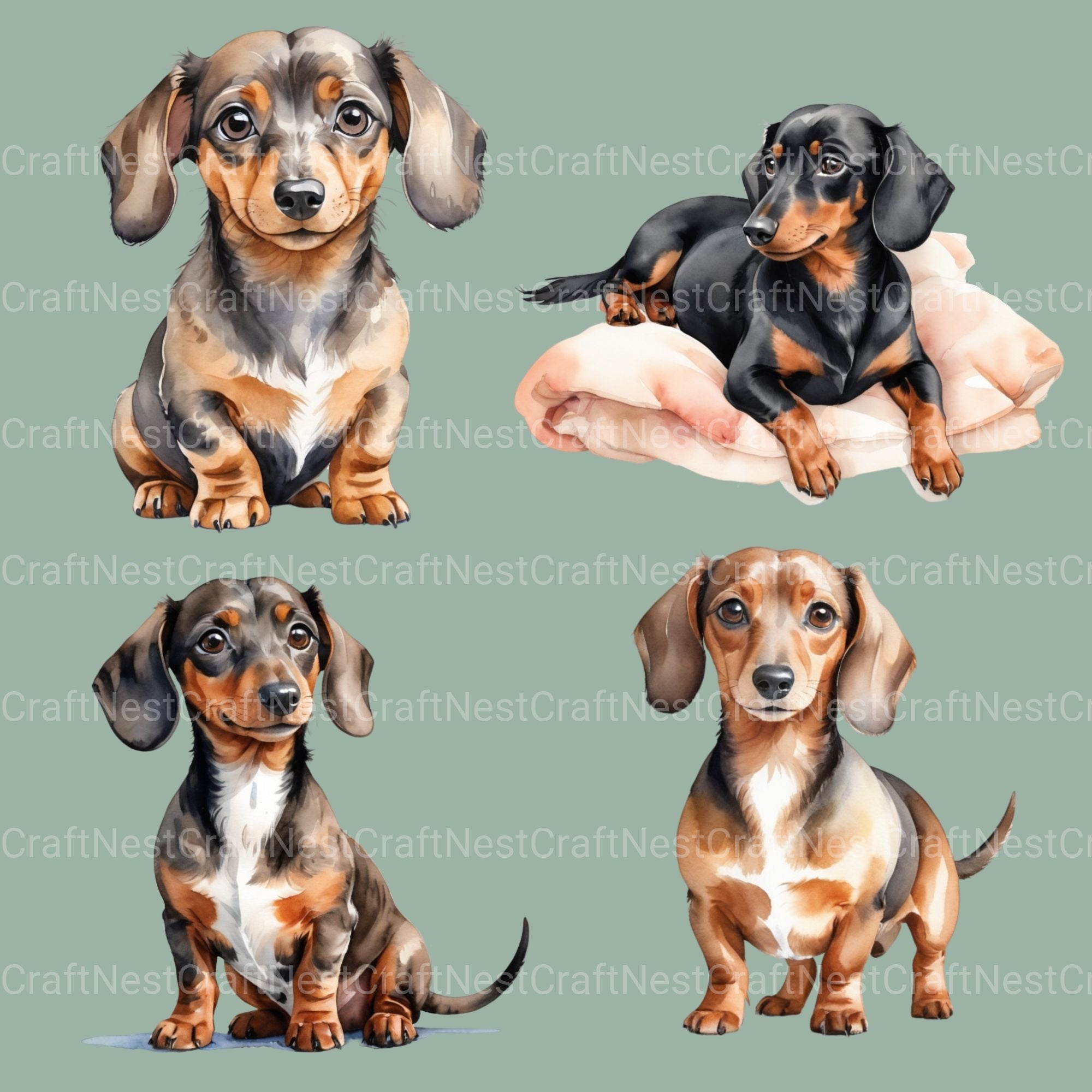 Dachshunds Updated Clipart Bundle