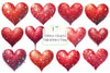 Glitter Heart Valentines Day Clipart Bundle
