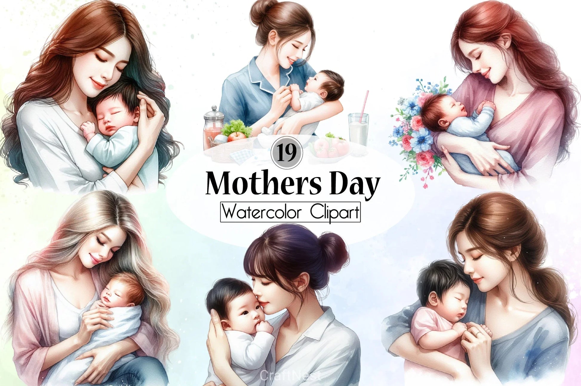 Mothers Day Clipart Bundle - CraftNest - Digital Crafting and Art