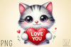 Love You Cat Valentine's Clipart Bundle