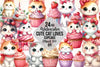Cat Love Cupcake Valentine Clipart Bundle
