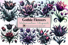 Gothic Flowers Clipart Bundle - CraftNest - Digital Crafting and Art