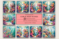 Coral Reef Background Papers - CraftNest - Digital Crafting and Art