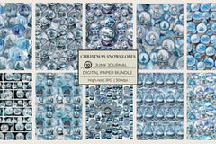 Christmas Snowglobes Junk Journal Papers - CraftNest - Digital Crafting and Art