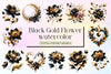 Abstract Black Gold Flower Clipart Bundle