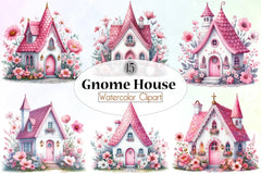 Gnome House Clipart Bundle - CraftNest - Digital Crafting and Art