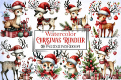 Christmas Reindeer Clipart Bundle 9 - CraftNest - Digital Crafting and Art