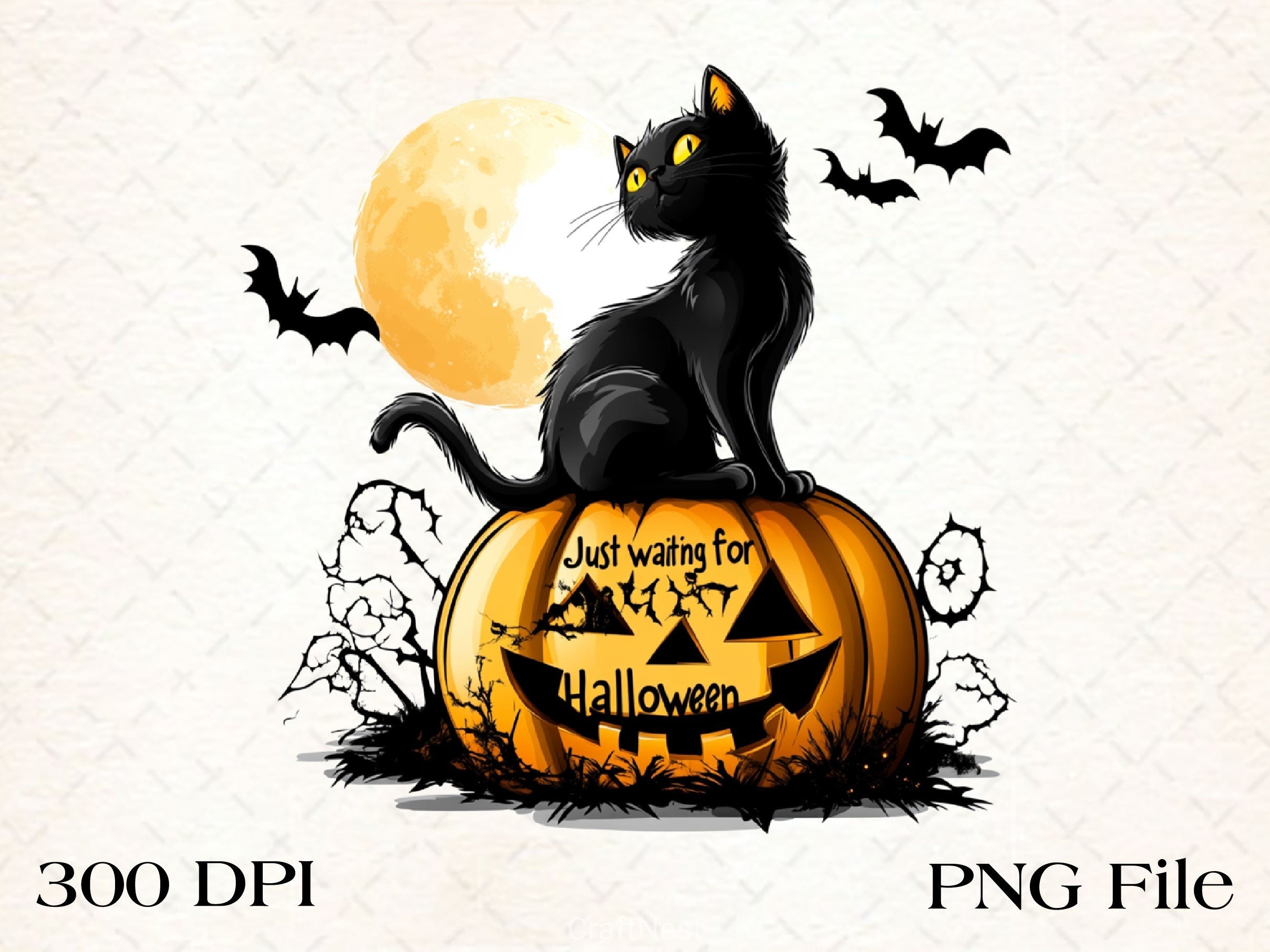 Halloween Black Cat Books Clipart Bundle 4