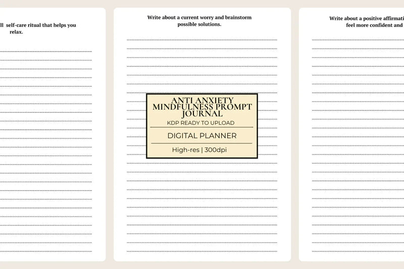 Anti Anxiety Mindfulness Prompt Journal KDP Planner - CraftNest - Digital Crafting and Art