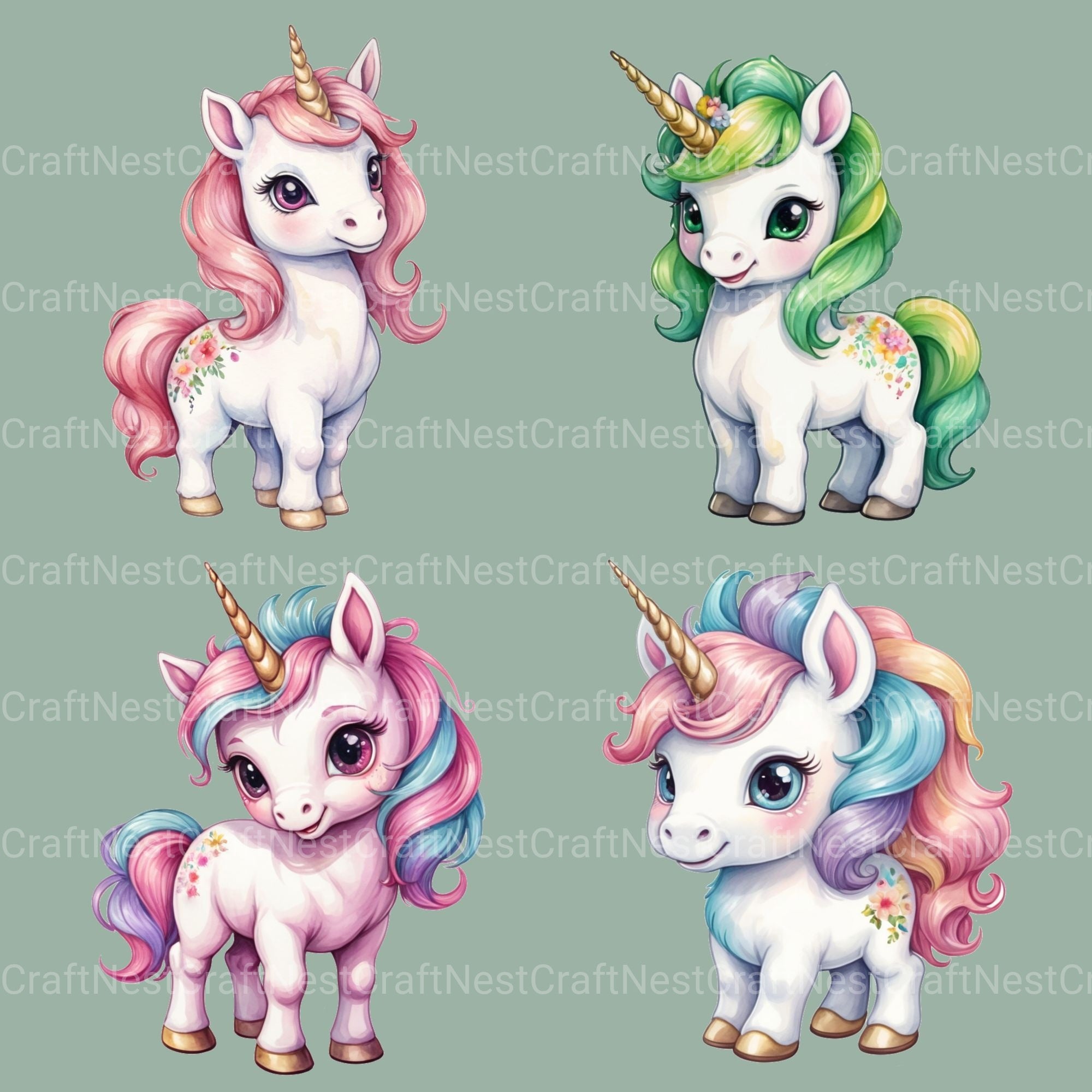 Unicorns Clipart Bundle