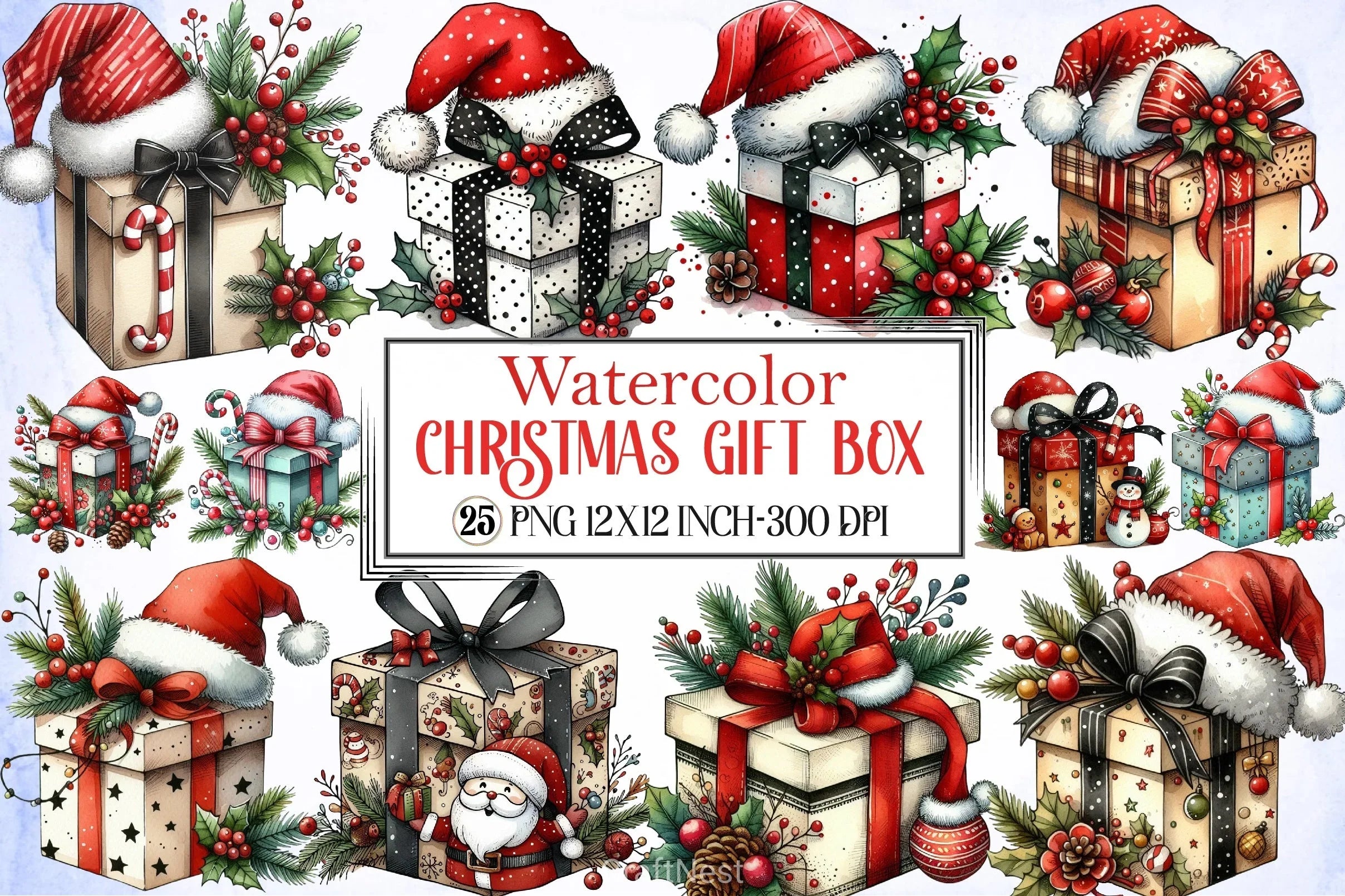 Christmas Gift Box Clipart Bundle - CraftNest - Digital Crafting and Art