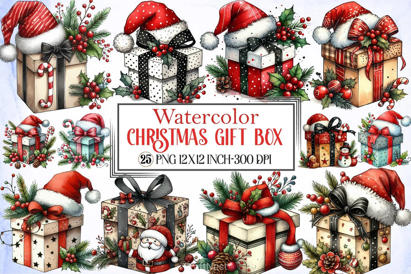 Christmas Gift Box Clipart Bundle - CraftNest - Digital Crafting and Art