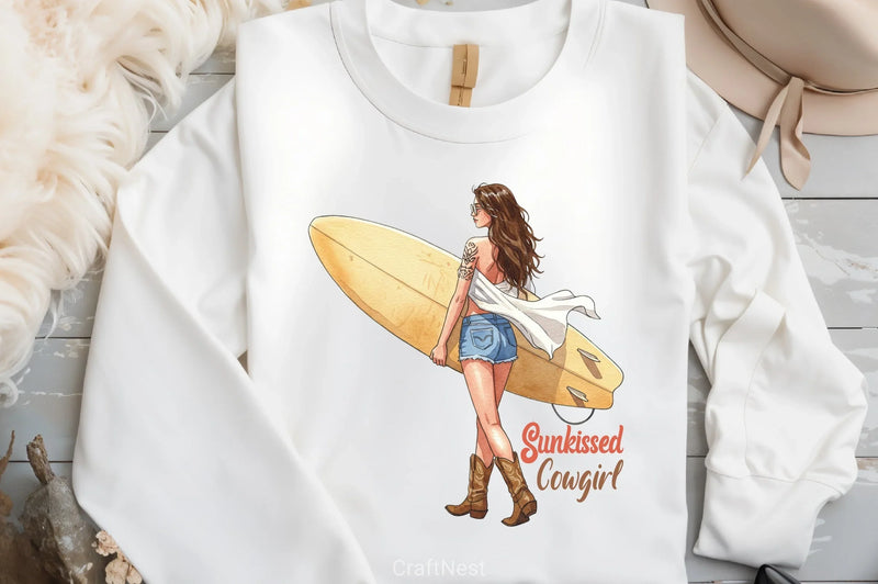 Western Summer Cowgirl Clipart Bundle - CraftNest - Digital Crafting and Art