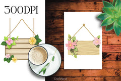Wooden Sign Clipart Bundle 1 - CraftNest - Digital Crafting and Art