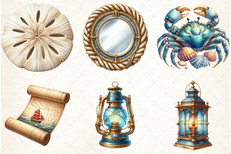 Nautical Decor Clipart Bundle - CraftNest - Digital Crafting and Art