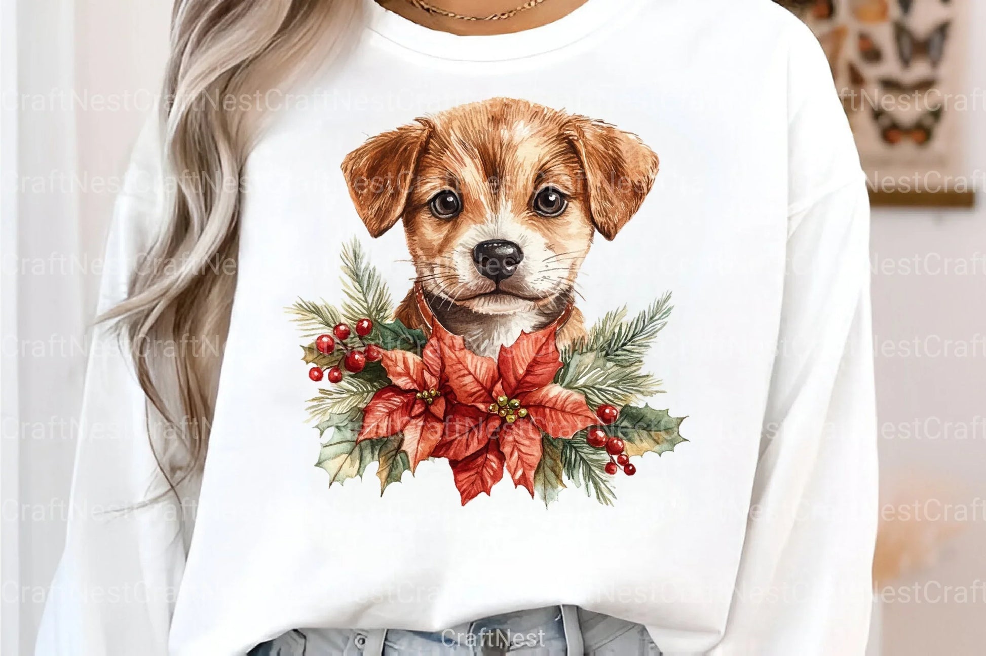 Vintage Santa Paws Retro Christmas Puppy Clipart Bundle - CraftNest - Digital Crafting and Art