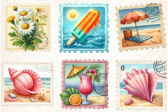 Summer Stamp Clipart Bundle - CraftNest - Digital Crafting and Art
