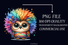 Rainbow Owl Clipart Bundle - CraftNest - Digital Crafting and Art