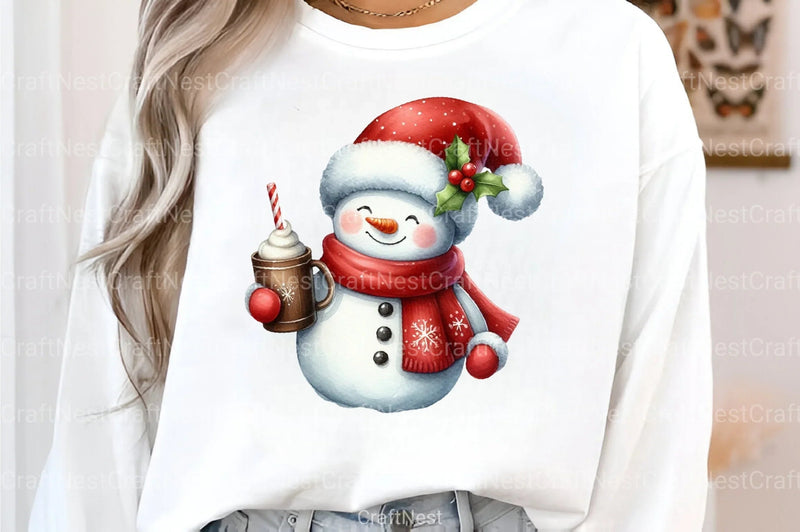 Christmas Blue Snowman Clipart Bundle - CraftNest - Digital Crafting and Art