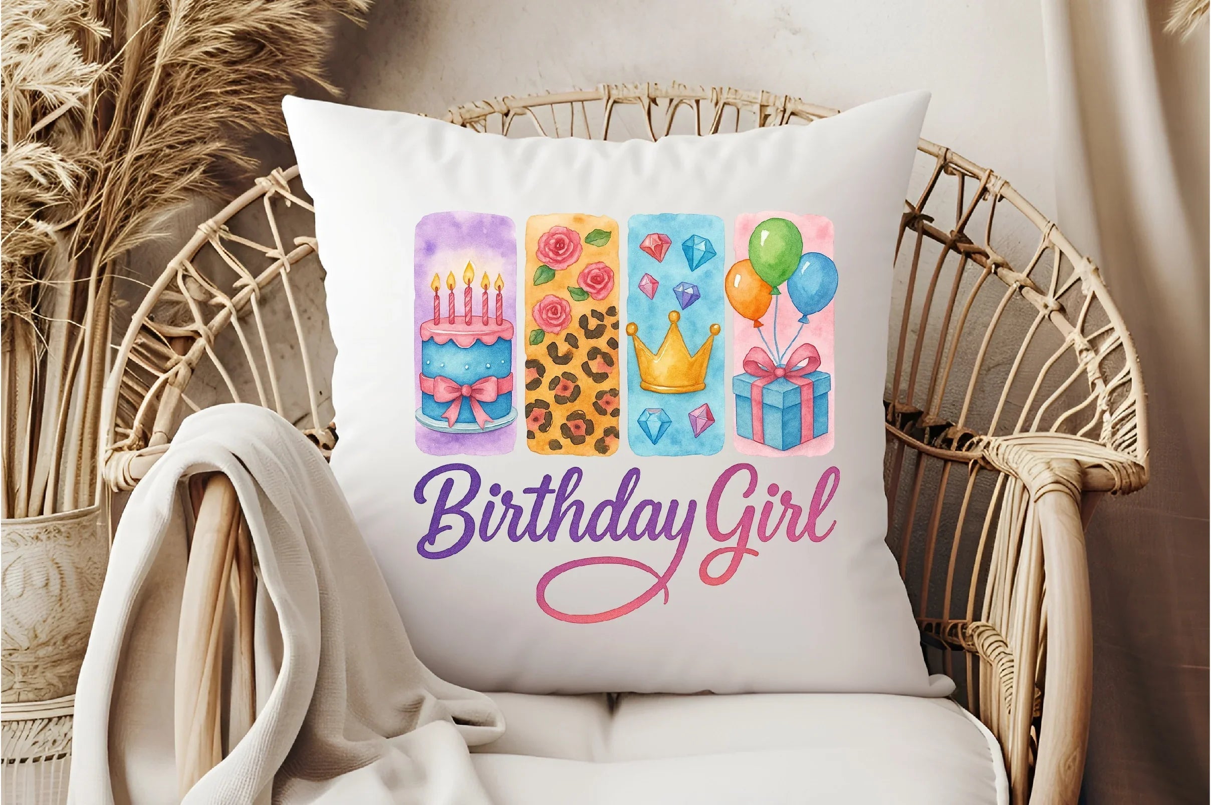 Brushstroke Birthday Girl Clipart Bundle - CraftNest - Digital Crafting and Art