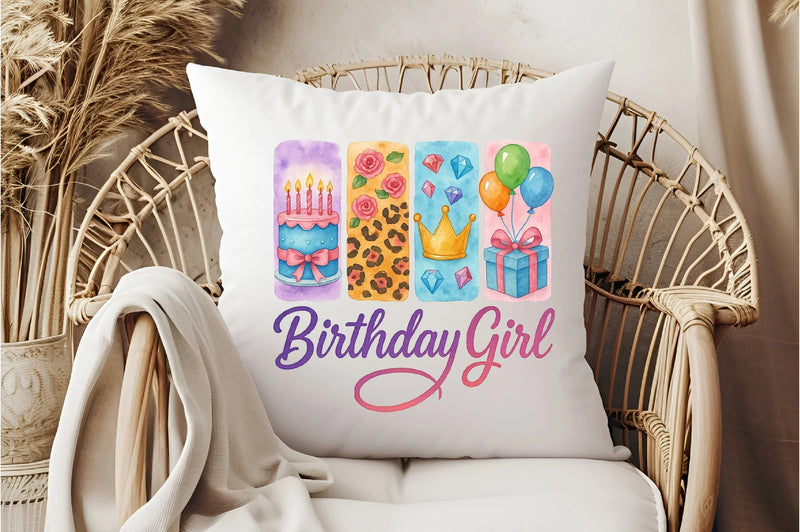 Brushstroke Birthday Girl Clipart Bundle - CraftNest - Digital Crafting and Art
