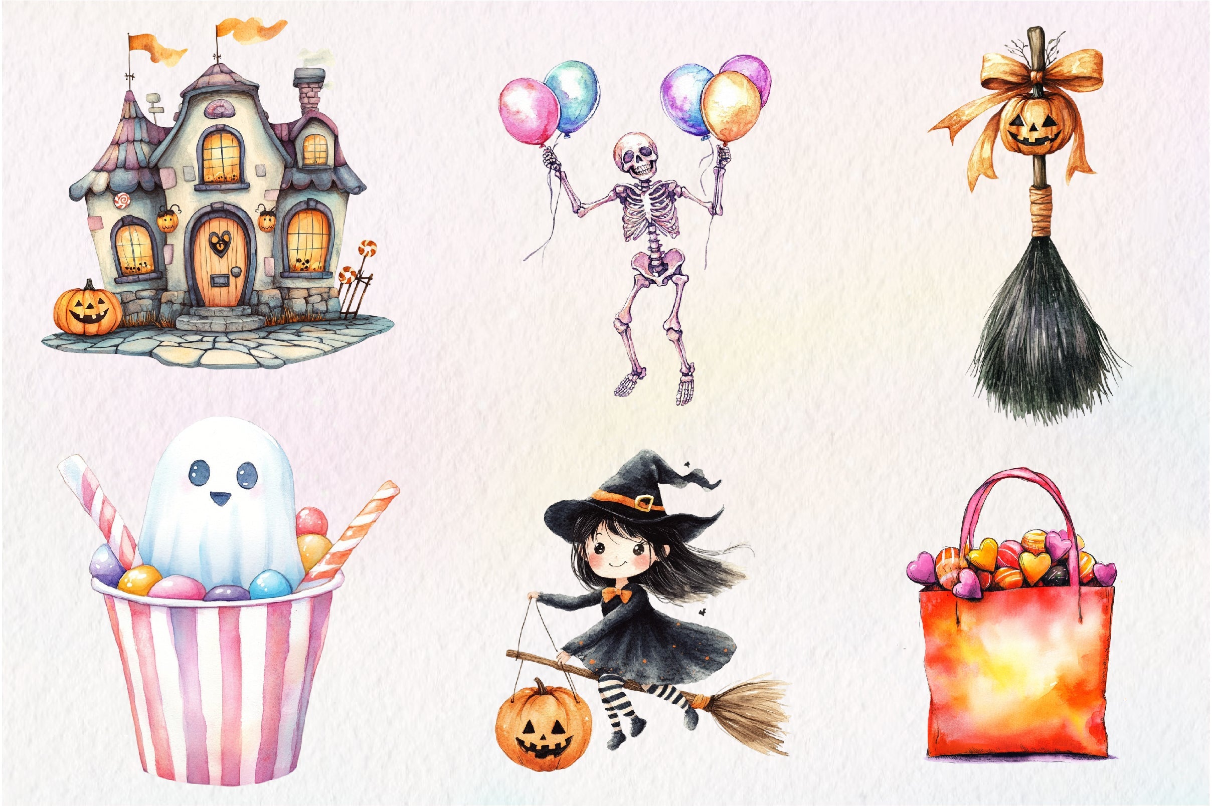 Cute Halloween Set Clipart Bundle 2