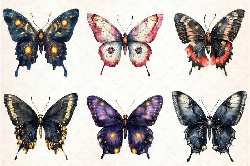 Gothic Butterfly Clipart Bundle 4 - CraftNest - Digital Crafting and Art
