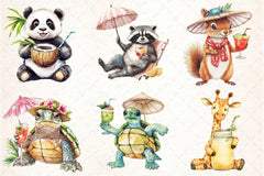 Summer Cocktail & Animals Clipart Bundle - CraftNest - Digital Crafting and Art