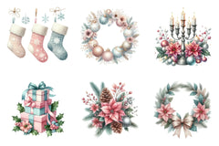 Pink Mint Christmas Pastel Character Clipart Bundle - CraftNest - Digital Crafting and Art