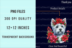 Christmas Westie Dog Clipart Set - CraftNest - Digital Crafting and Art