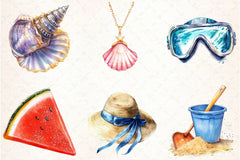 Summer Beach Fun Clipart Set - CraftNest - Digital Crafting and Art