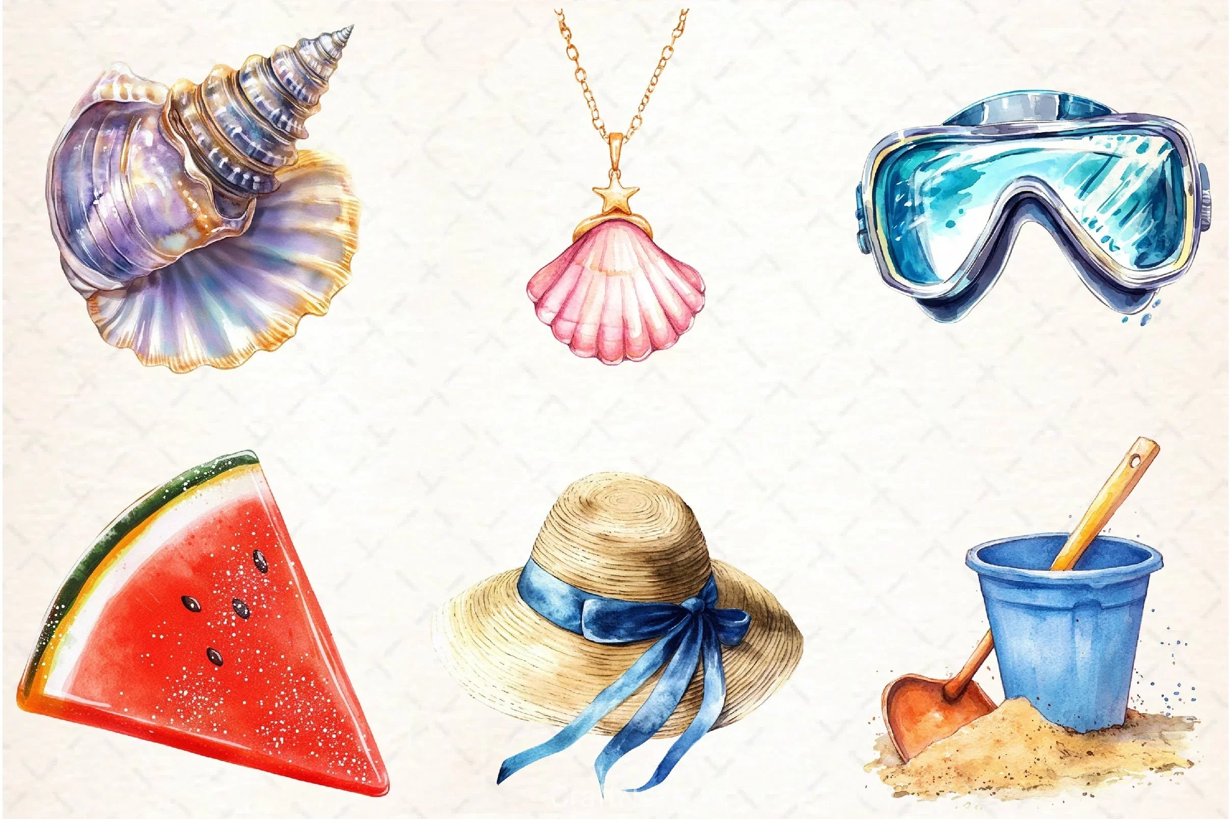 Summer Beach Fun Clipart Set - CraftNest - Digital Crafting and Art