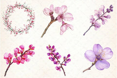 Spring Redbud Flower Clipart Bundle 3 - CraftNest - Digital Crafting and Art