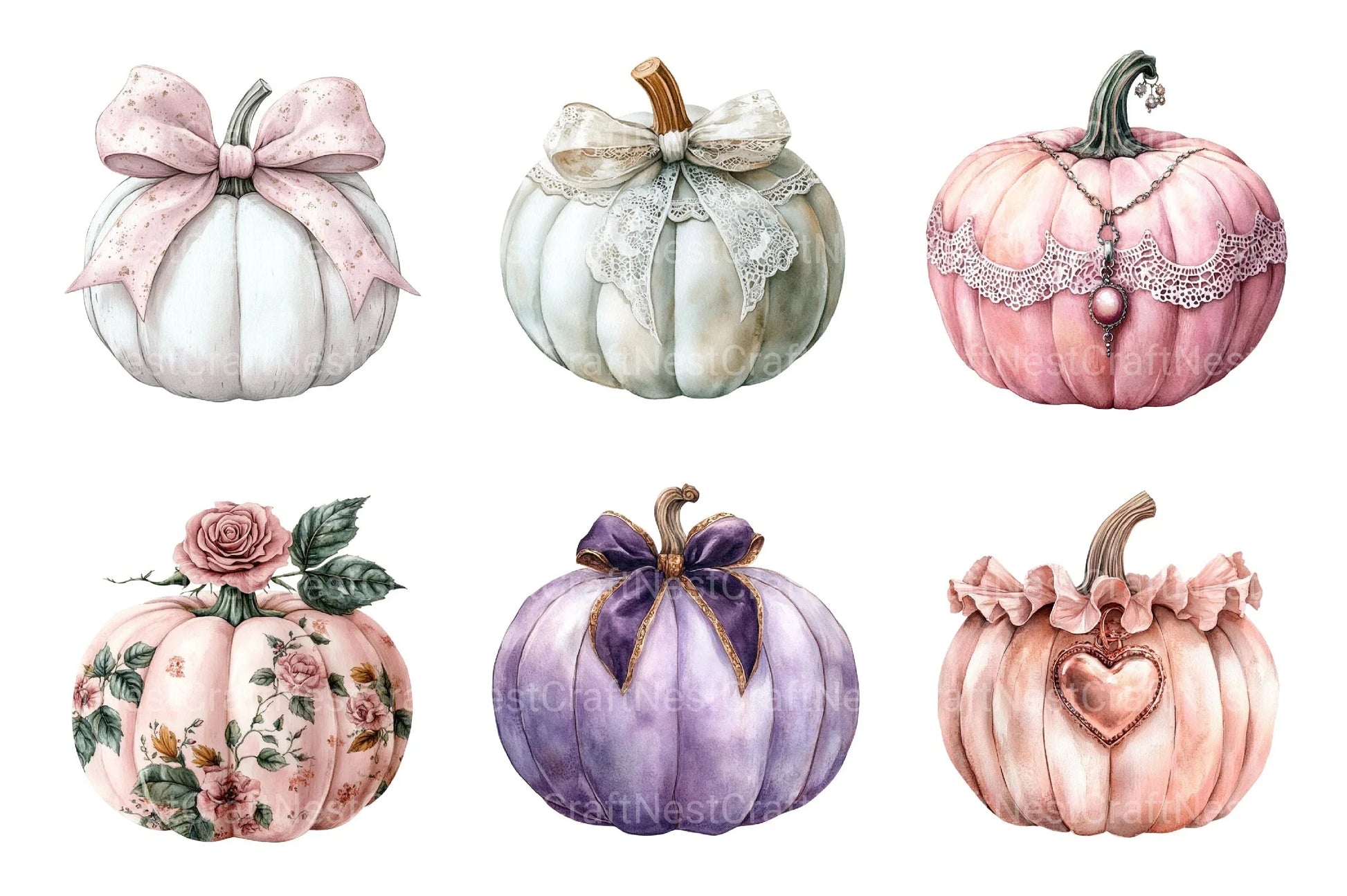 Aesthetic Coquette Pumpkin Clipart Bundle - CraftNest - Digital Crafting and Art