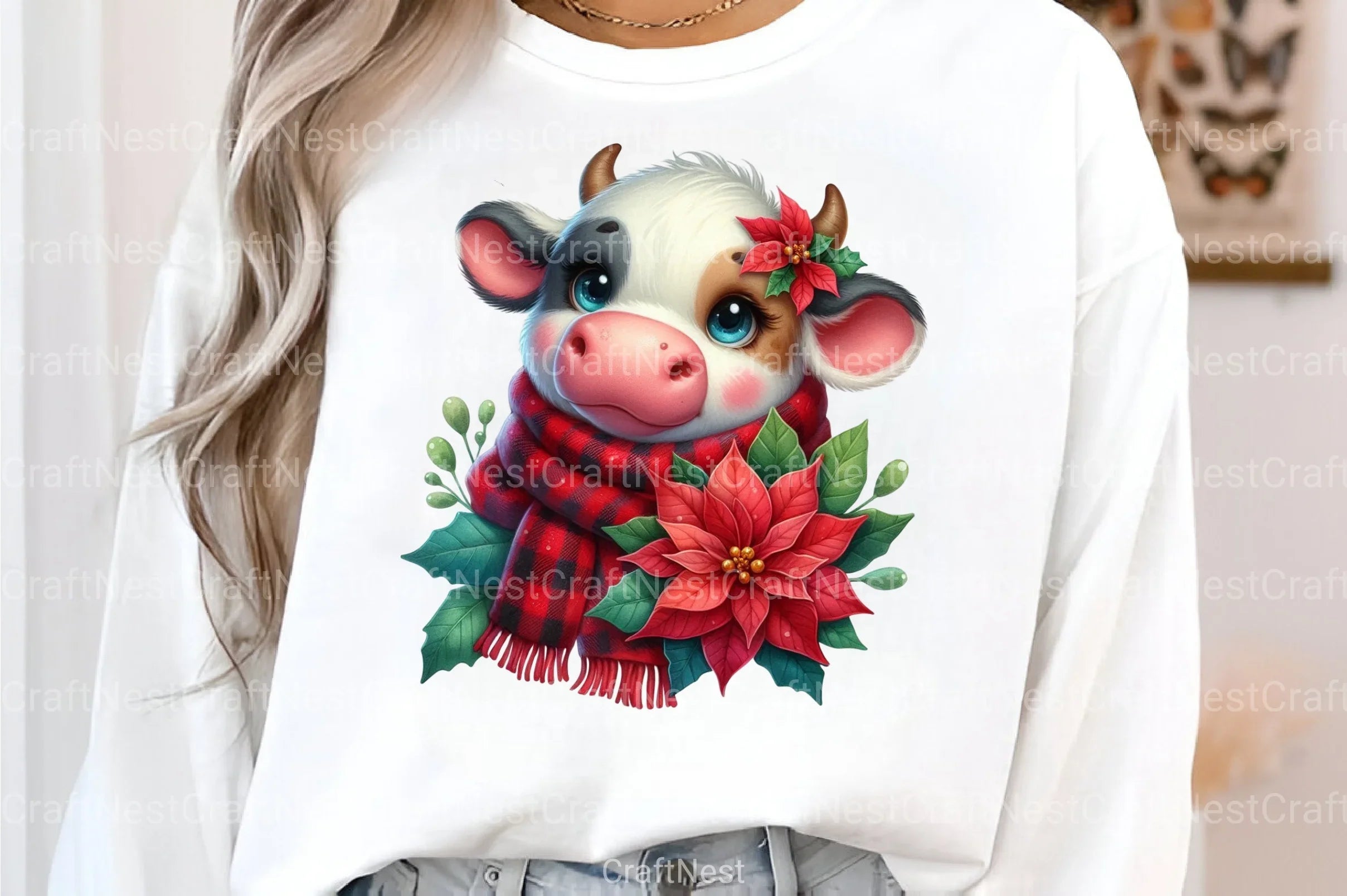 Christmas Highland Cow Clipart Bundle 20 - CraftNest - Digital Crafting and Art