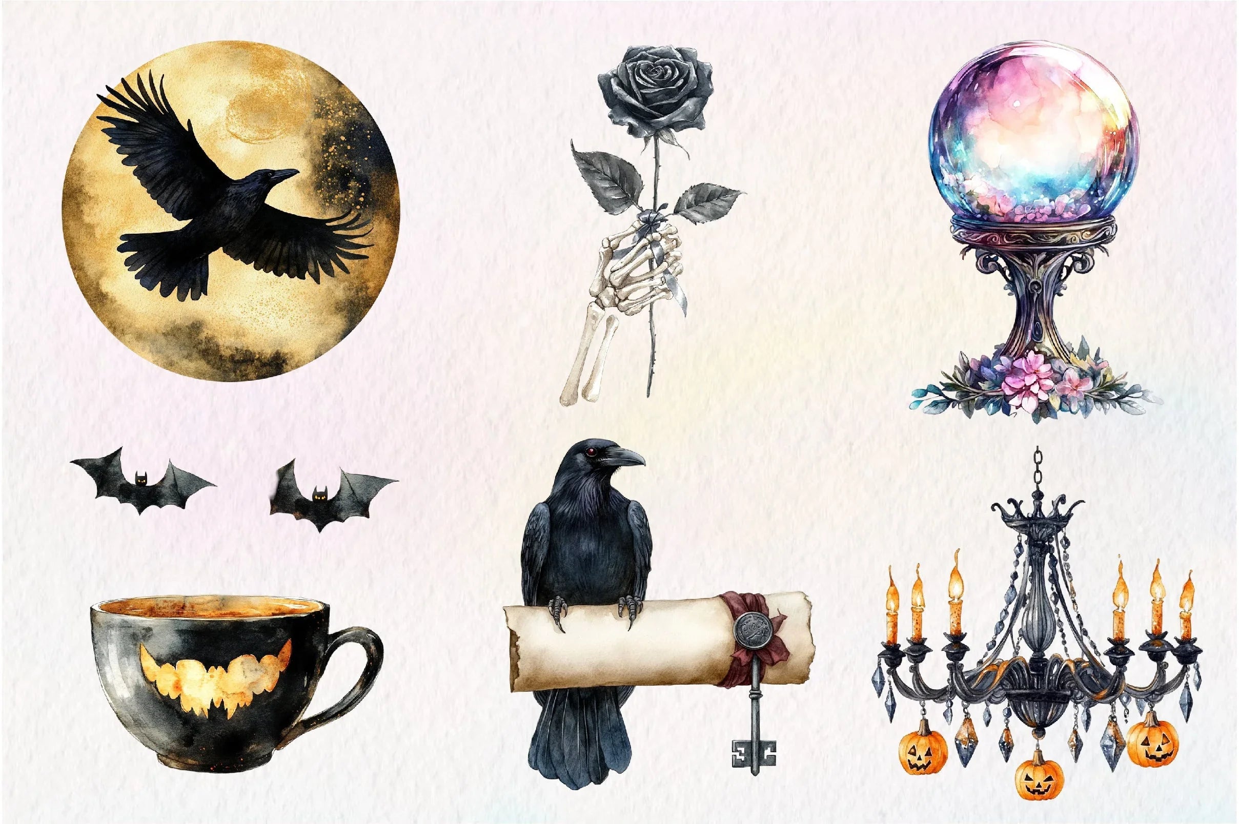 Elegant Halloween Clipart Bundle