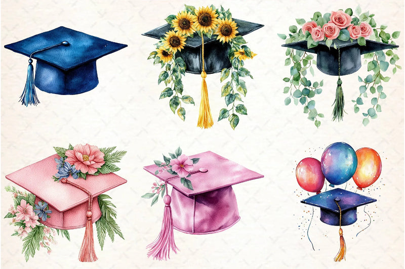 Graduation Cap Clipart Bundle 3 - CraftNest - Digital Crafting and Art