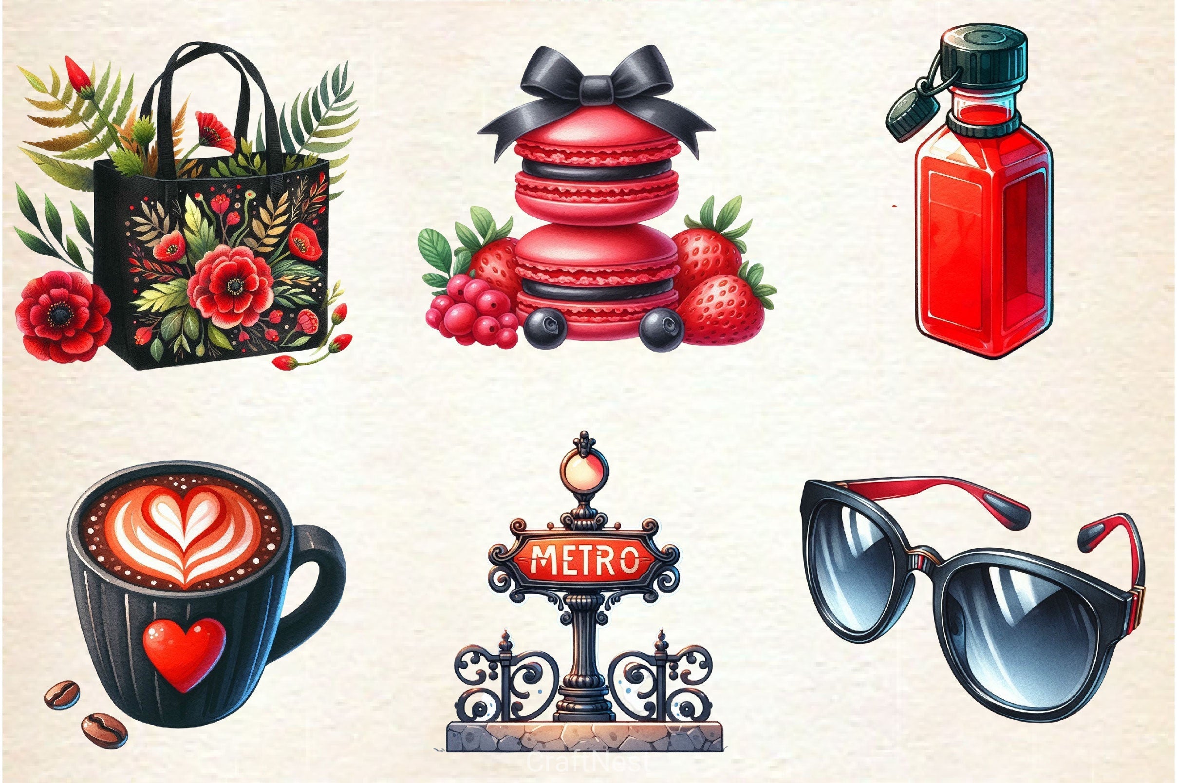 Parisian Summer Clipart Bundle 3