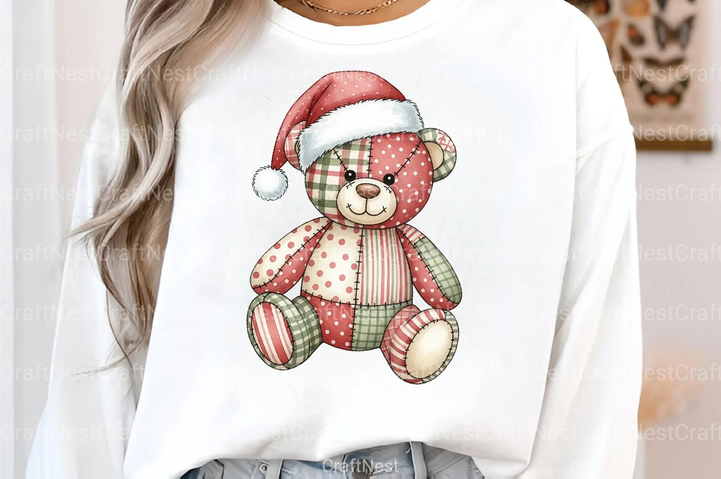 Patchwork Teddy Bear Clipart Bundle - CraftNest - Digital Crafting and Art