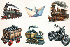 Transportation Clipart Bundle - CraftNest - Digital Crafting and Art