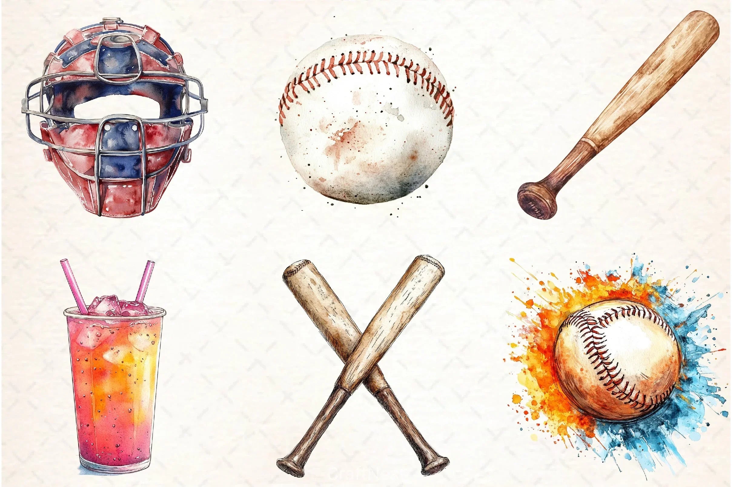 Baseball Elements Clipart Bundle - CraftNest - Digital Crafting and Art