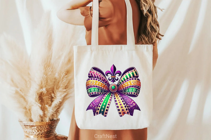 Mardi Gras Coquette Bow Clipart Bundle 4 - CraftNest - Digital Crafting and Art