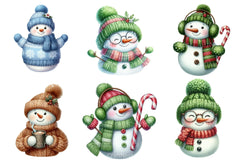 Knitted Snowmen Winter Set Clipart Bundle - CraftNest - Digital Crafting and Art