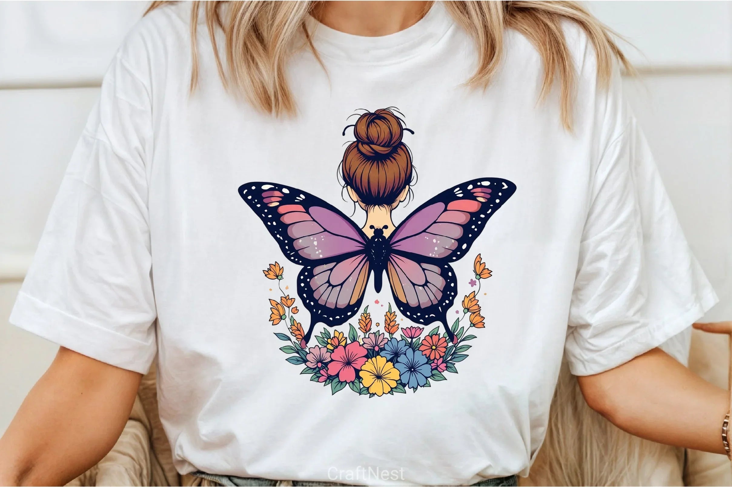 Butterfly Woman Flowers Clipart Bundle 2 - CraftNest - Digital Crafting and Art