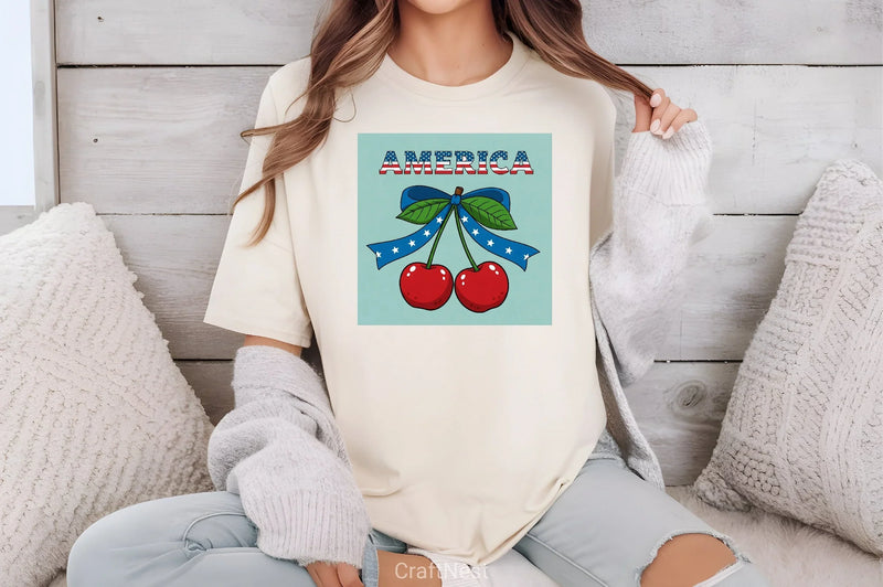 4th of July Cherry Clipart Bundle - CraftNest - Digital Crafting and Art