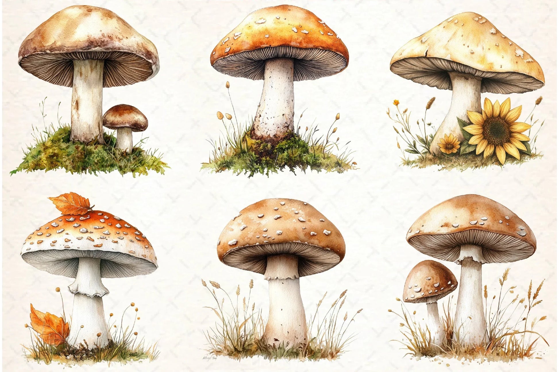 Autumn Mushroom Clipart Bundle - CraftNest - Digital Crafting and Art