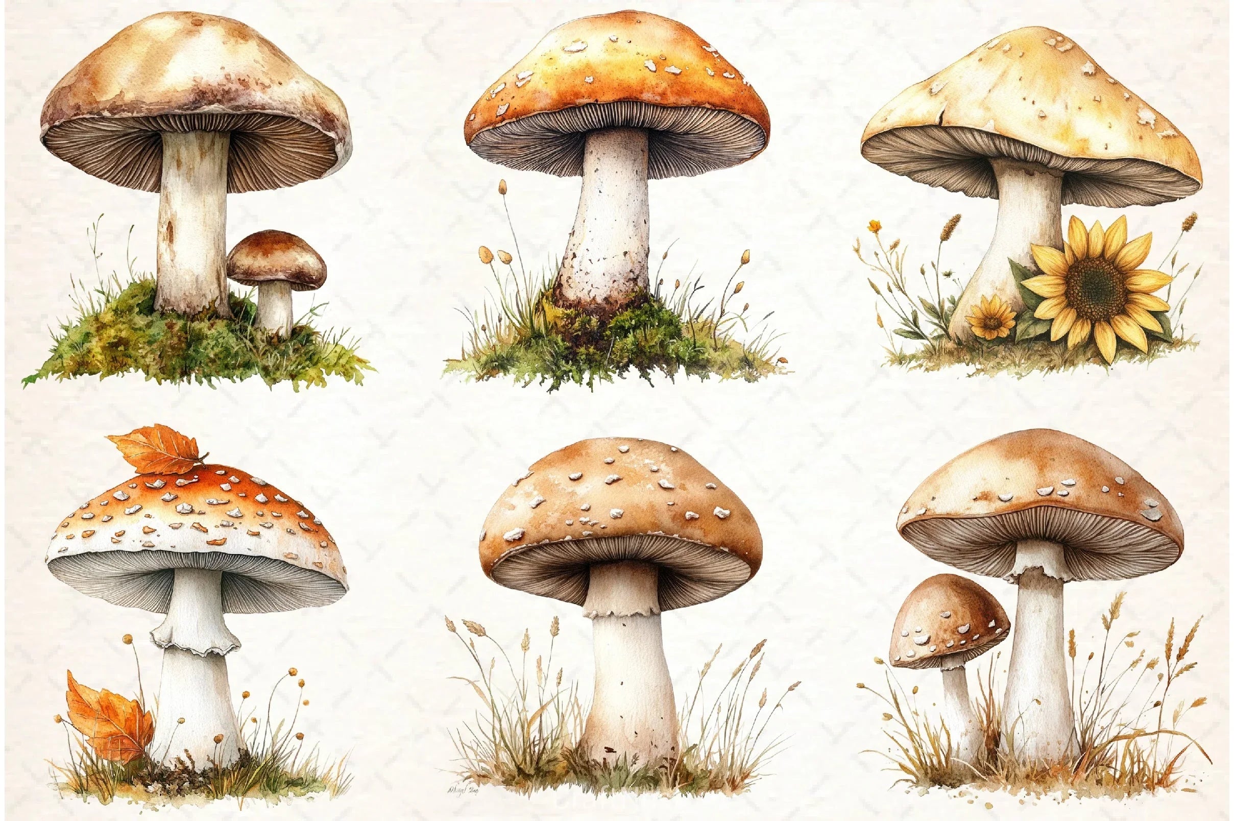 Autumn Mushroom Clipart Bundle - CraftNest - Digital Crafting and Art