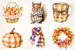 Gingham Autumn Clipart Bundle 6 - CraftNest - Digital Crafting and Art