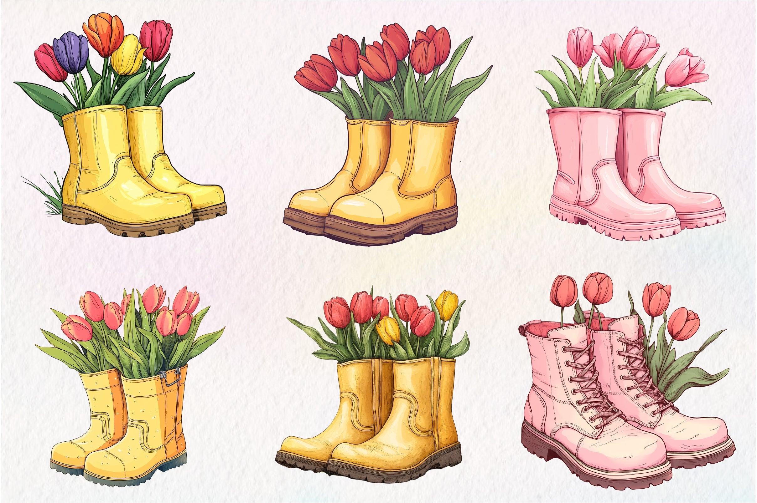 Garden Boots Clipart Bundle